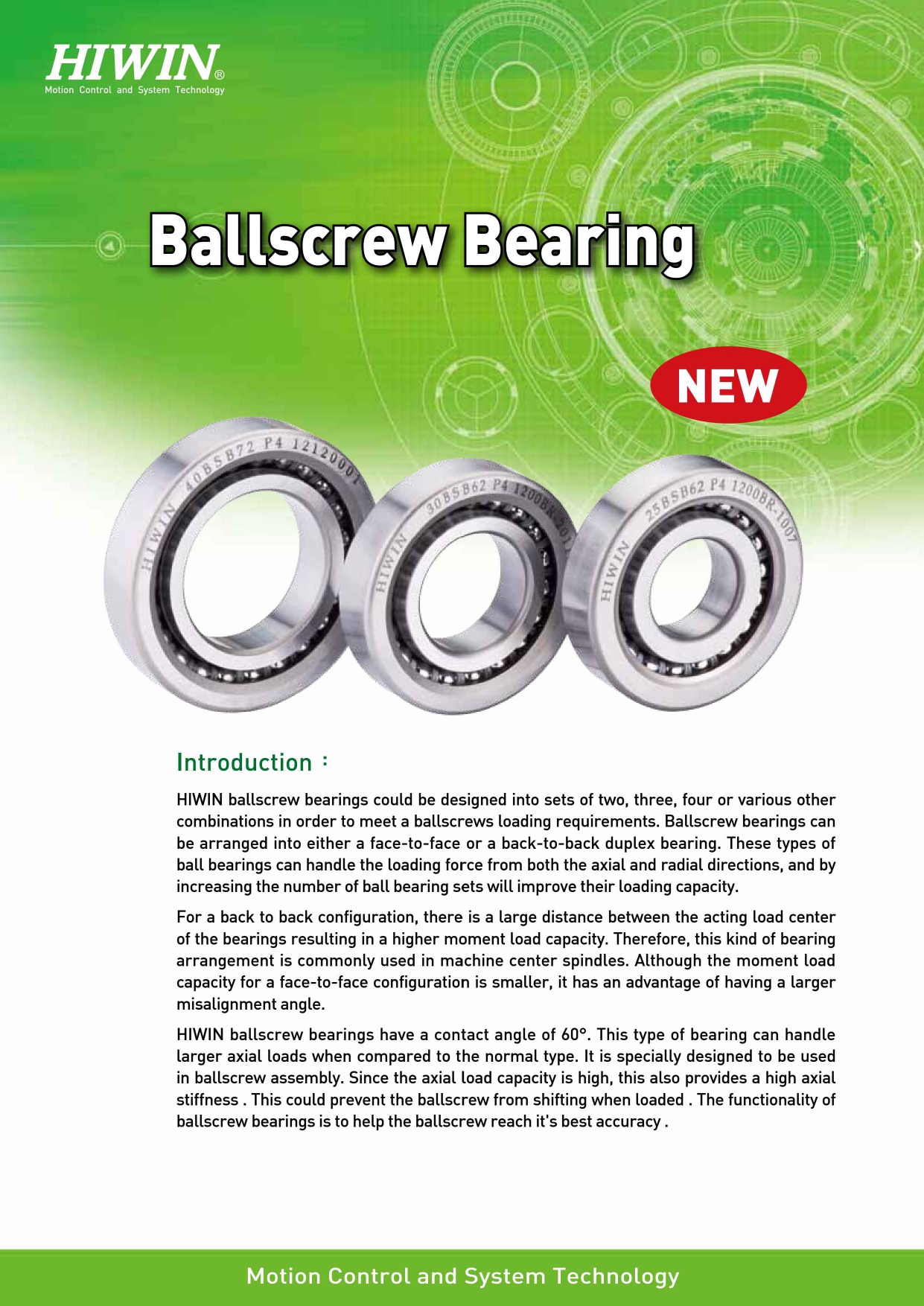 Подшипники для шариковинтовых пар HIWIN