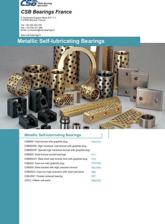 Металлические самосмазывающиеся подшипники CSB